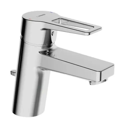 HANSA Einhebelmischer Waschtischbatterie HANSATWIST 0909 Kupferrohr Zugstangenablaufgarnitur Bügelhebel Ausladung 121mm Chrom, 09092185, Artikel in Kategorie